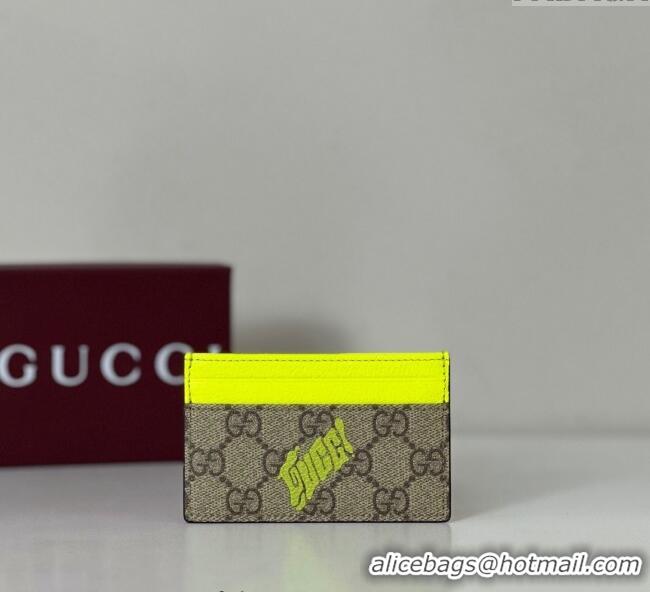 Well Crafted Gucci GG Monogram zip around wallet with print 835322 Beige/Acid Green 2025