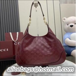 Trendy Design Gucci B medium shoulder bag in GG Leather 834981 Ancora Red 2025