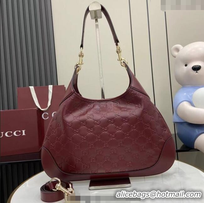 Trendy Design Gucci B medium shoulder bag in GG Leather 834981 Ancora Red 2025