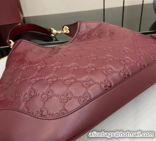 Trendy Design Gucci B medium shoulder bag in GG Leather 834981 Ancora Red 2025