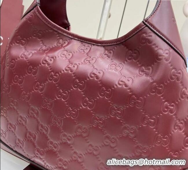 Trendy Design Gucci B medium shoulder bag in GG Leather 834981 Ancora Red 2025