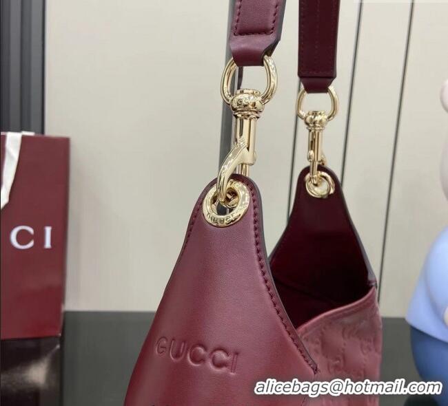 Trendy Design Gucci B medium shoulder bag in GG Leather 834981 Ancora Red 2025