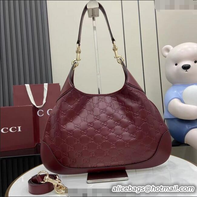 Trendy Design Gucci B medium shoulder bag in GG Leather 834981 Ancora Red 2025