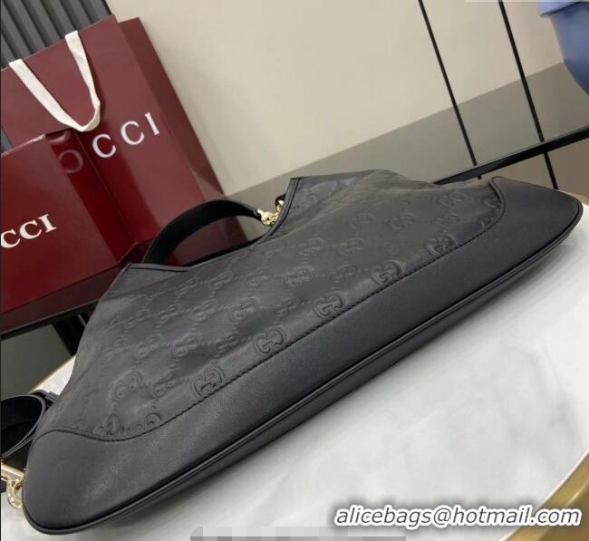 Original Cheap Gucci B medium shoulder bag in GG Leather 834981 Black 2025