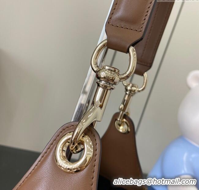 Luxury Classic Gucci B medium shoulder bag in Micro GG Suede 834981 Brown 2025