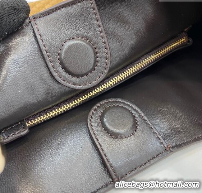 Luxury Classic Gucci B medium shoulder bag in Micro GG Suede 834981 Brown 2025