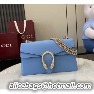 Top Design Gucci Dionysus medium shoulder bag in grainy leather 795005 Light Blue 2025