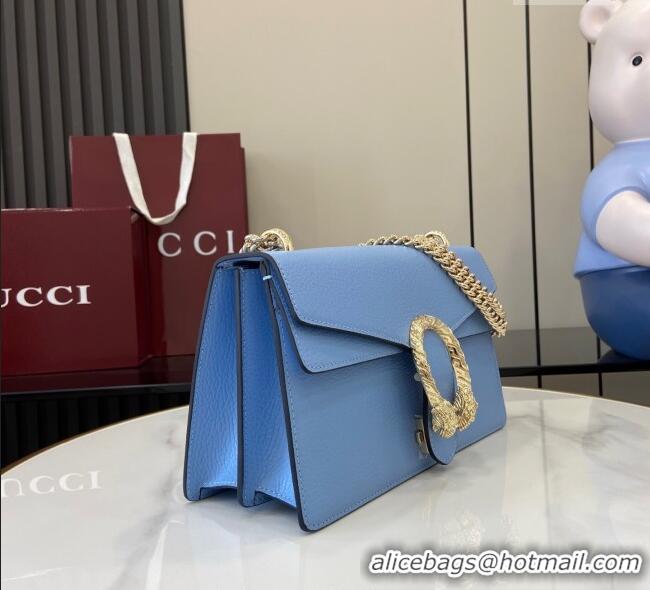 Top Design Gucci Dionysus medium shoulder bag in grainy leather 795005 Light Blue 2025