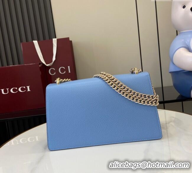 Top Design Gucci Dionysus medium shoulder bag in grainy leather 795005 Light Blue 2025