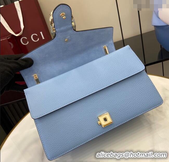 Top Design Gucci Dionysus medium shoulder bag in grainy leather 795005 Light Blue 2025