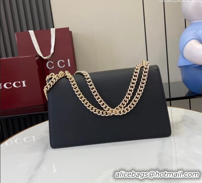 Unique Discount Gucci Dionysus medium shoulder bag in grainy leather 795005 Black 2025