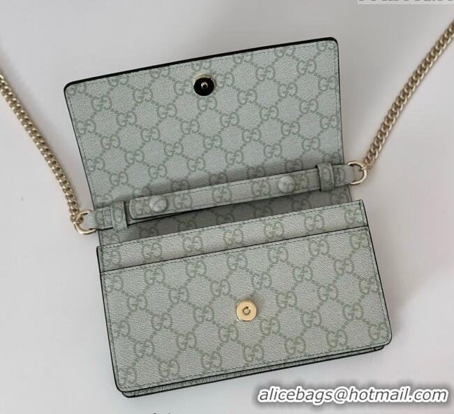 Best Product Gucci GG Emblem wallet on chain 826720 Sage Green 2025