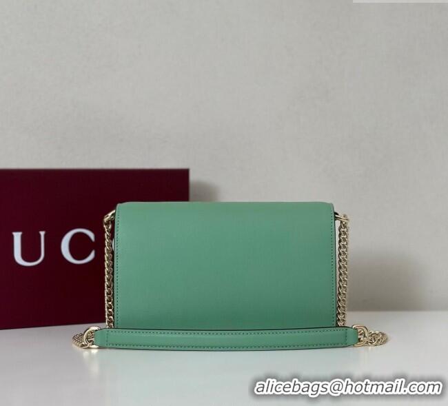 Best Product Gucci GG Emblem wallet on chain 826720 Sage Green 2025