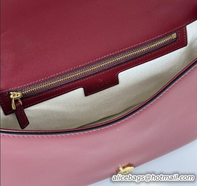 Promotional Gucci Blondie woven leather medium top handle bag 815714 Burgundy 2025