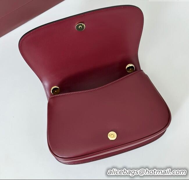 Promotional Gucci Blondie woven leather medium top handle bag 815714 Burgundy 2025