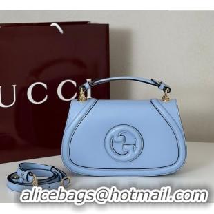 Grade Quality Gucci Blondie leather medium top handle bag 815714 Light Blue 2025