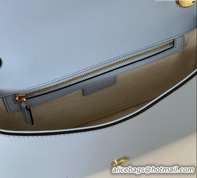 Grade Quality Gucci Blondie leather medium top handle bag 815714 Light Blue 2025