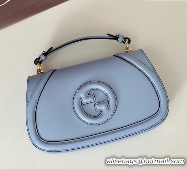 Grade Quality Gucci Blondie leather medium top handle bag 815714 Light Blue 2025