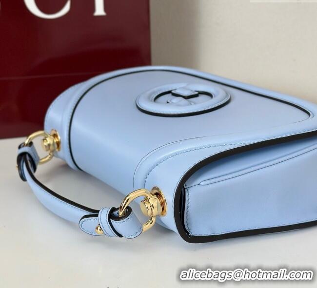 Grade Quality Gucci Blondie leather medium top handle bag 815714 Light Blue 2025