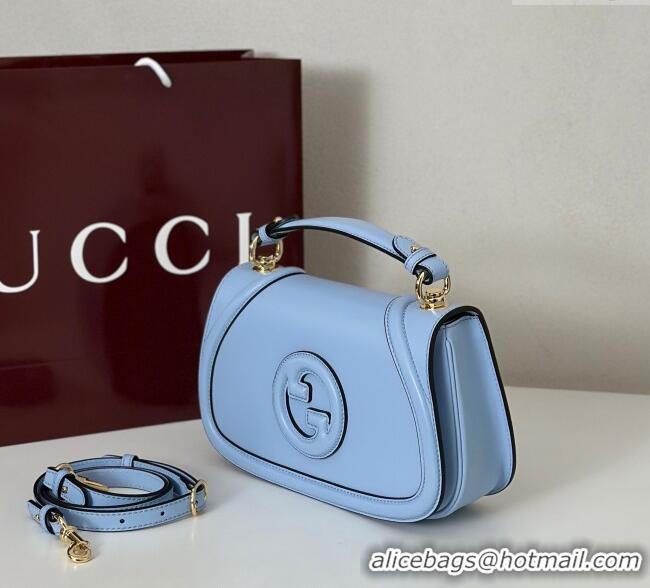 Grade Quality Gucci Blondie leather medium top handle bag 815714 Light Blue 2025