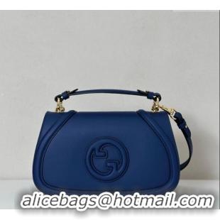New Fashion Gucci Blondie leather medium top handle bag 815714 Dark Blue 2025