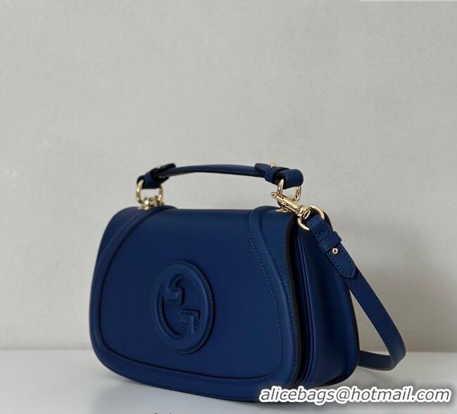 New Fashion Gucci Blondie leather medium top handle bag 815714 Dark Blue 2025