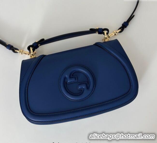 New Fashion Gucci Blondie leather medium top handle bag 815714 Dark Blue 2025