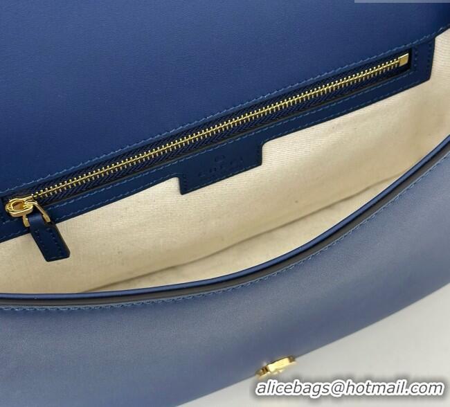 New Fashion Gucci Blondie leather medium top handle bag 815714 Dark Blue 2025