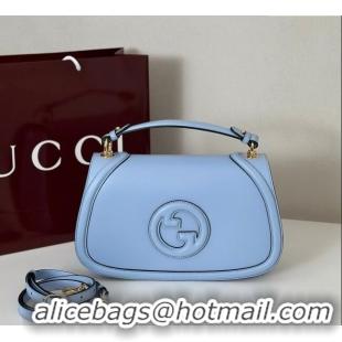 Famous Brand Gucci Blondie Leather Large Top Handle Bag 815716 Light Blue 2025