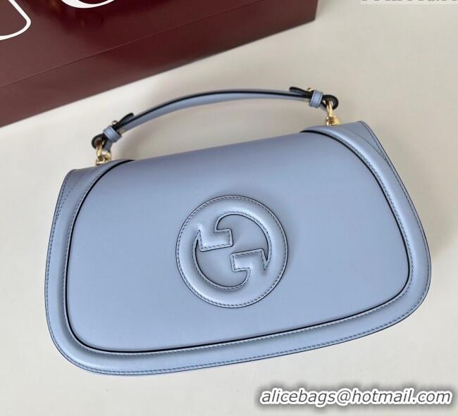 Famous Brand Gucci Blondie Leather Large Top Handle Bag 815716 Light Blue 2025