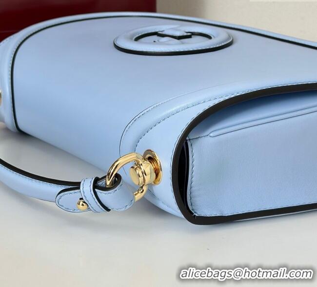 Famous Brand Gucci Blondie Leather Large Top Handle Bag 815716 Light Blue 2025