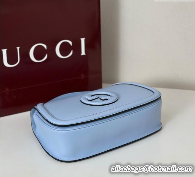 Famous Brand Gucci Blondie Leather Large Top Handle Bag 815716 Light Blue 2025
