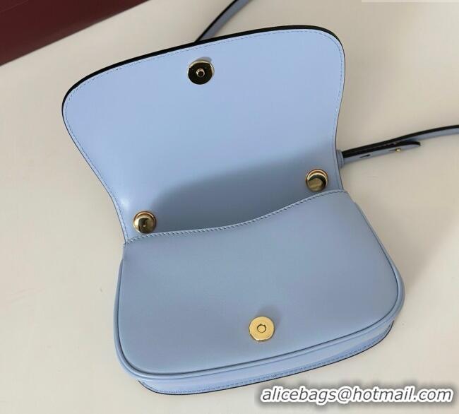Shop Discount Gucci Blondie Small Shoulder bag in Smooth Leather 815700 Light Blue 2025