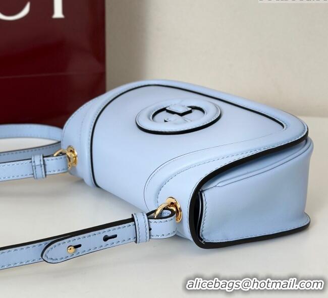 Shop Discount Gucci Blondie Small Shoulder bag in Smooth Leather 815700 Light Blue 2025