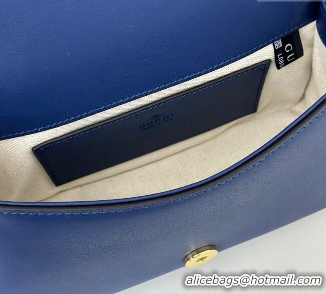 Super Quality Gucci Blondie Small Shoulder bag in Smooth Leather 815700 Dark Blue 2025