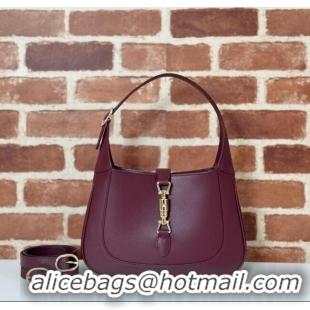 Big Discount Gucci Jackie 1961 medium bag in Smooth Leather 810232 Dark Burgundy 2025