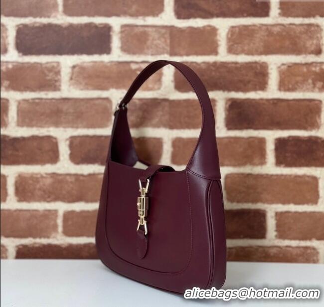 Big Discount Gucci Jackie 1961 medium bag in Smooth Leather 810232 Dark Burgundy 2025