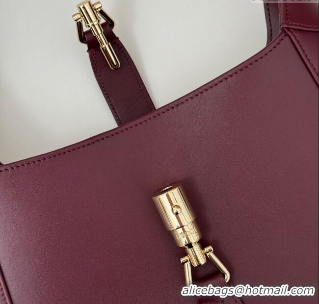 Big Discount Gucci Jackie 1961 medium bag in Smooth Leather 810232 Dark Burgundy 2025