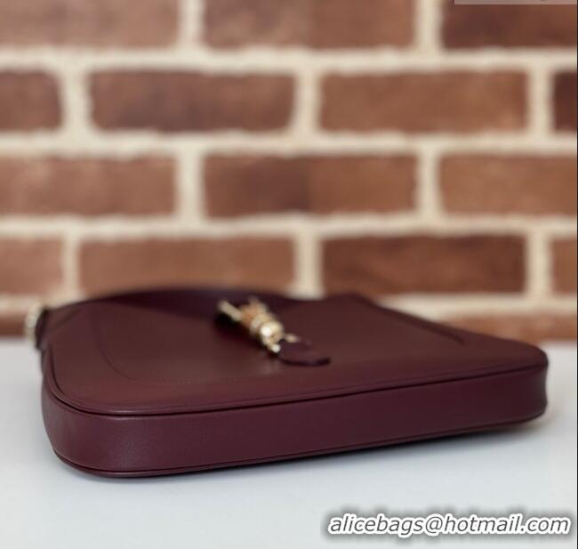 Big Discount Gucci Jackie 1961 medium bag in Smooth Leather 810232 Dark Burgundy 2025