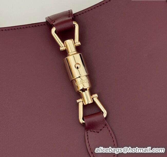 Big Discount Gucci Jackie 1961 medium bag in Smooth Leather 810232 Dark Burgundy 2025