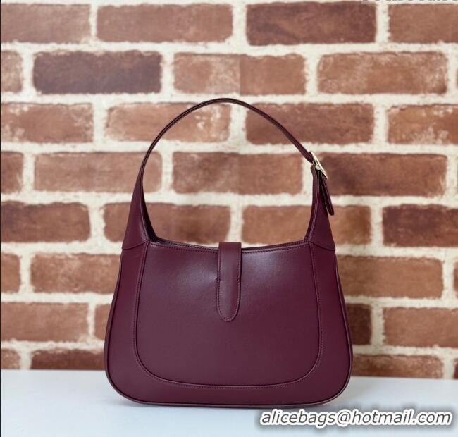 Big Discount Gucci Jackie 1961 medium bag in Smooth Leather 810232 Dark Burgundy 2025