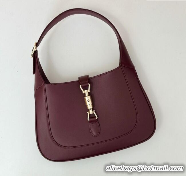 Big Discount Gucci Jackie 1961 medium bag in Smooth Leather 810232 Dark Burgundy 2025