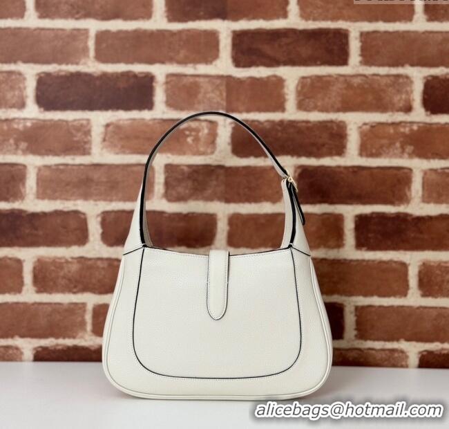 Luxury Classic Gucci Jackie 1961 medium bag in Grainy Leather 810232 White 2025