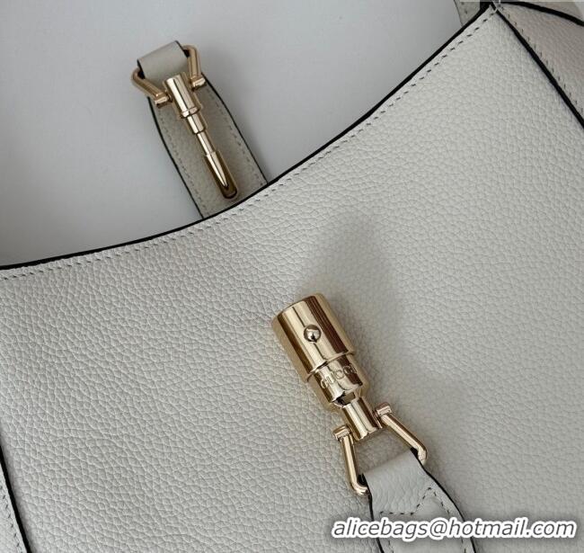 Luxury Classic Gucci Jackie 1961 medium bag in Grainy Leather 810232 White 2025