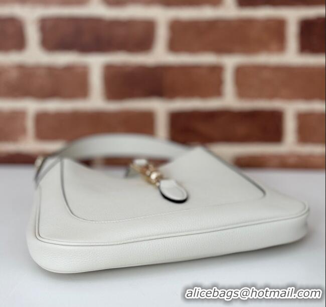 Luxury Classic Gucci Jackie 1961 medium bag in Grainy Leather 810232 White 2025