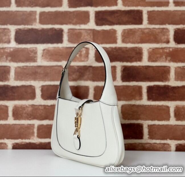Luxury Classic Gucci Jackie 1961 medium bag in Grainy Leather 810232 White 2025