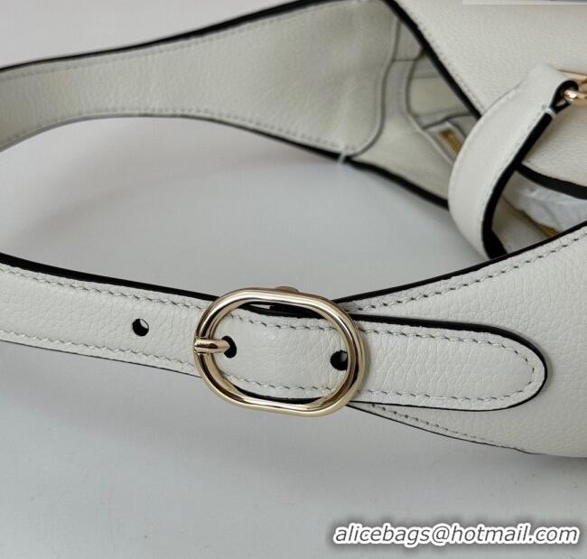 Luxury Classic Gucci Jackie 1961 medium bag in Grainy Leather 810232 White 2025