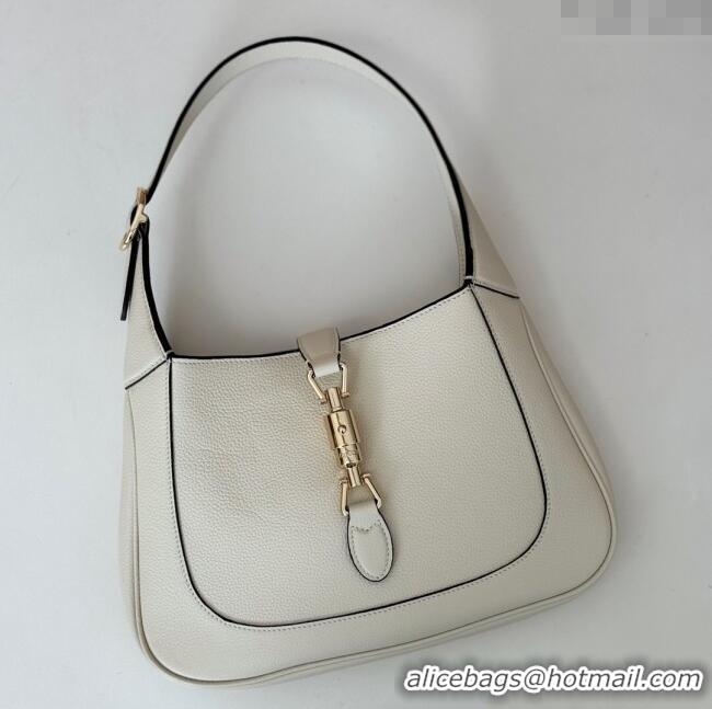 Luxury Classic Gucci Jackie 1961 medium bag in Grainy Leather 810232 White 2025