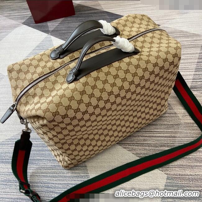 Best Luxury Gucci Mens GG canvas medium duffle bag 821668 Beige/Brown 2025