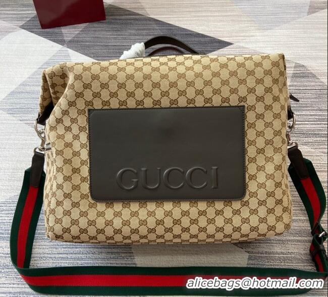 Best Luxury Gucci Mens GG canvas medium duffle bag 821668 Beige/Brown 2025